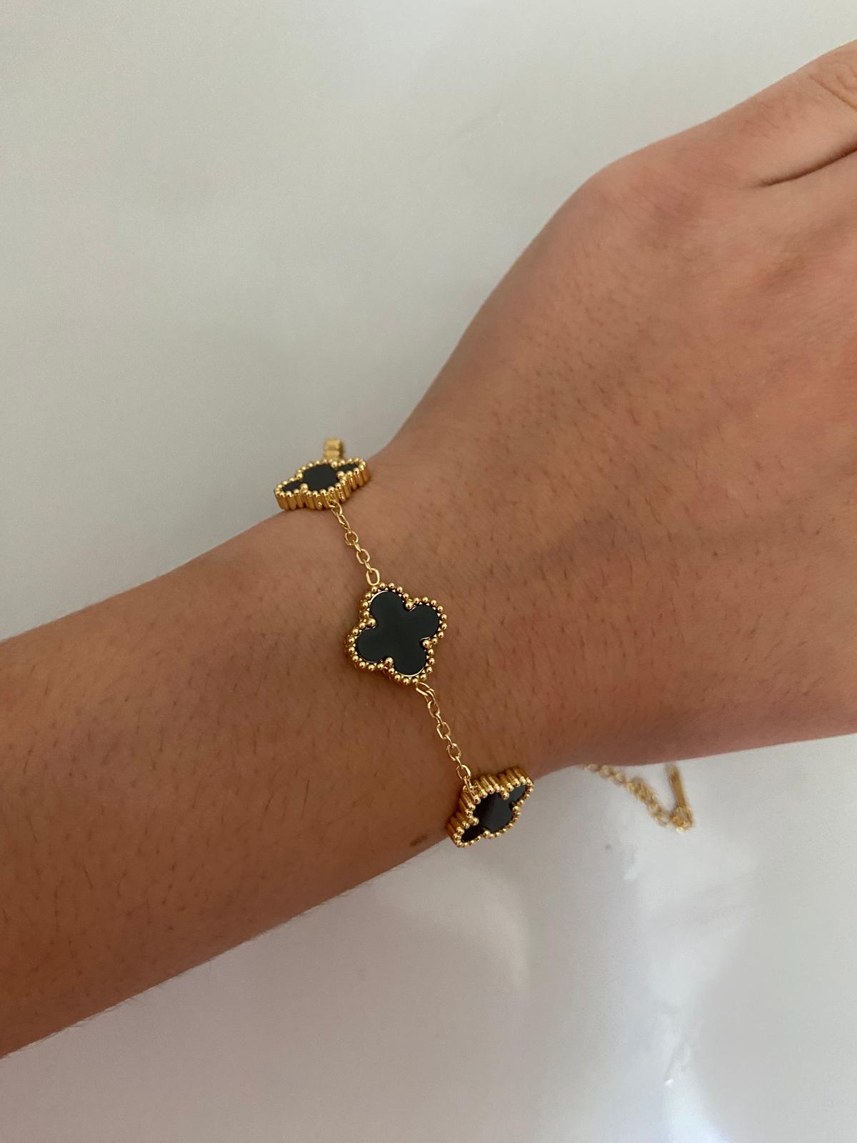 Bracelet à trèfle noir 🖤